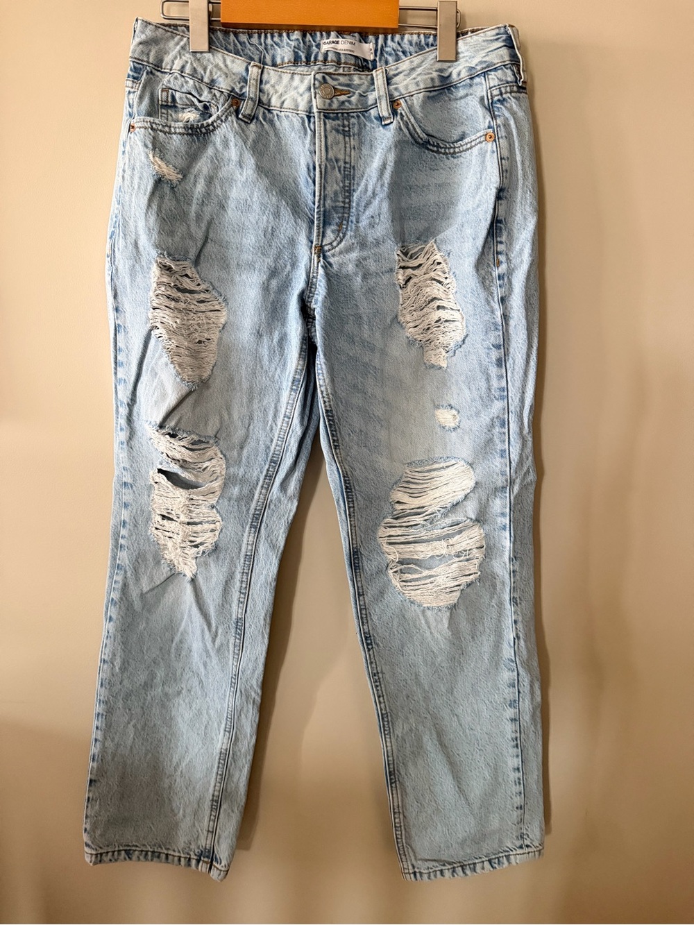 Garage - Women’s Light Blue Distressed Ex-Boyfriend Style Jeans